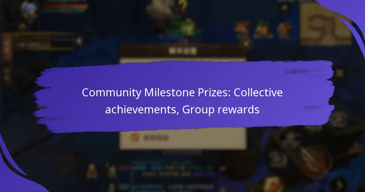 Community Milestone Prizes: Collective achievements, Group rewards
