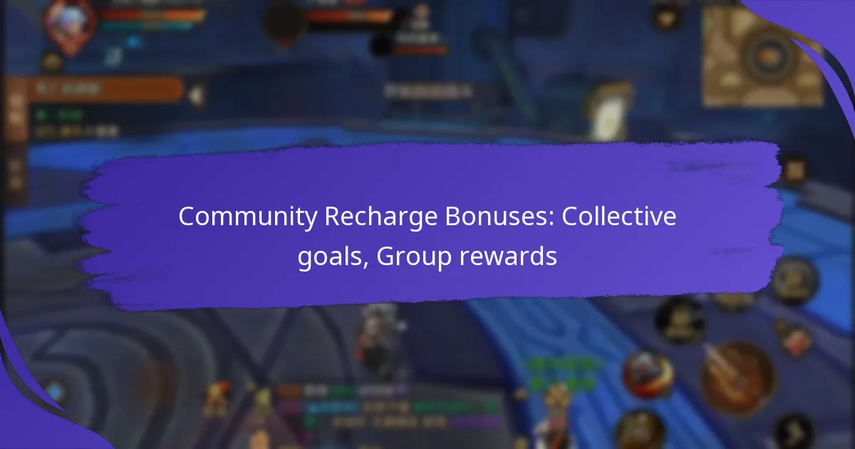 Community Recharge Bonuses: Collective goals, Group rewards