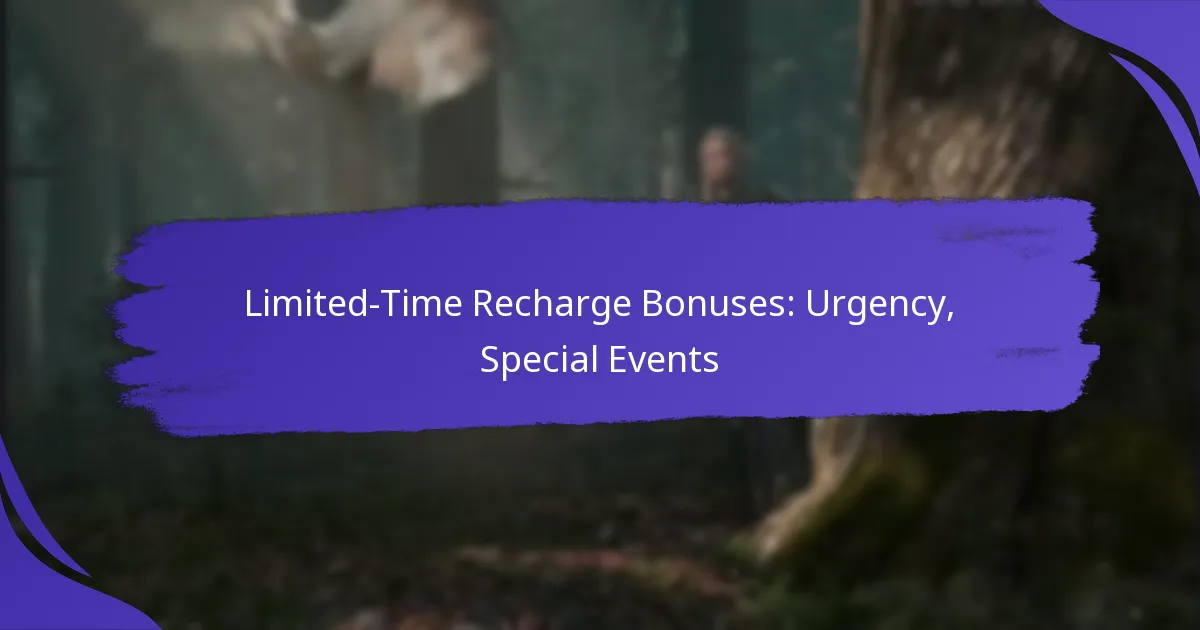 Limited-Time Recharge Bonuses: Urgency, Special Events