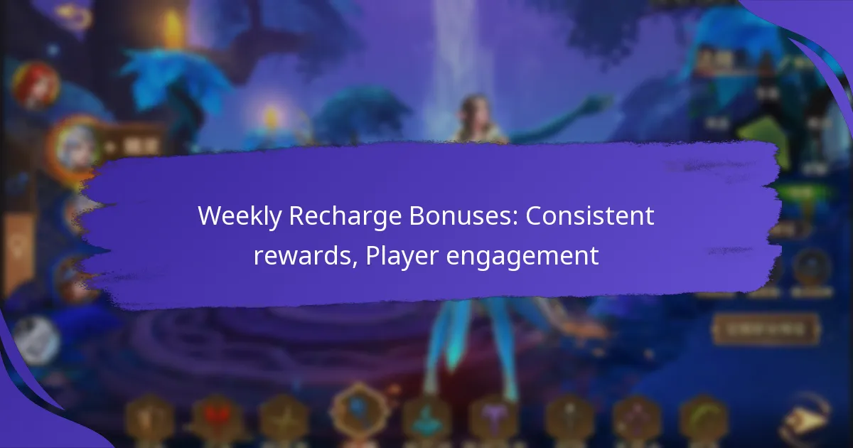 Weekly Recharge Bonuses: Consistent rewards, Player engagement