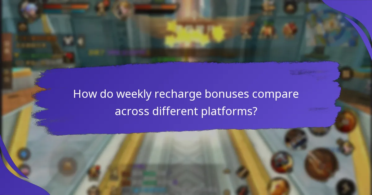 Which rewards can players earn from weekly recharge bonuses?